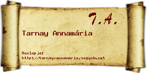 Tarnay Annamária névjegykártya